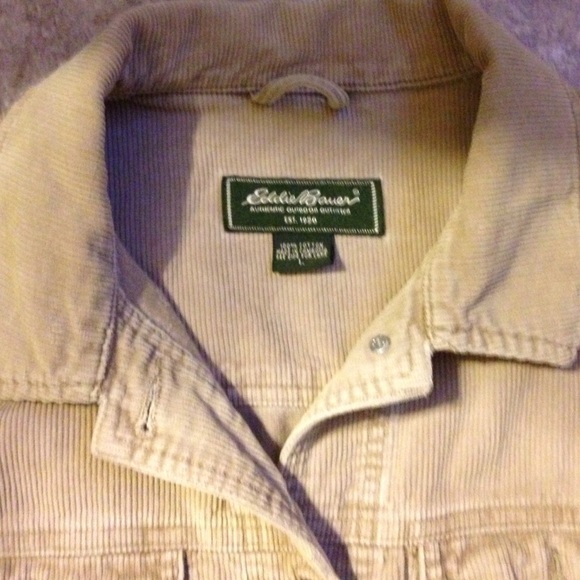 Eddie Bauer cord jean jacket. Sz Lg. Nice! - Picture 2 of 3
